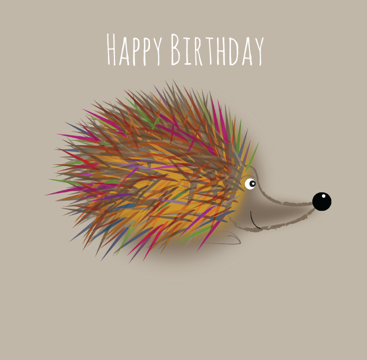 Punk Hedgehog Happy Birthday