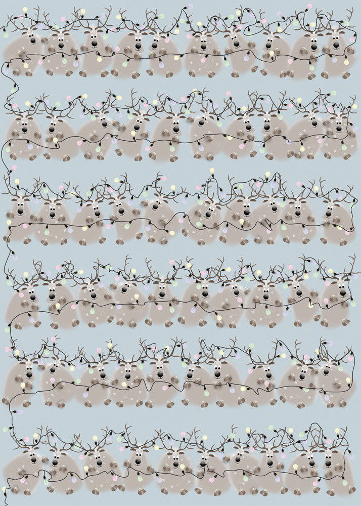 Reindeer wrap – cute and quirky Christmas reindeer themed wrapping paper with tags